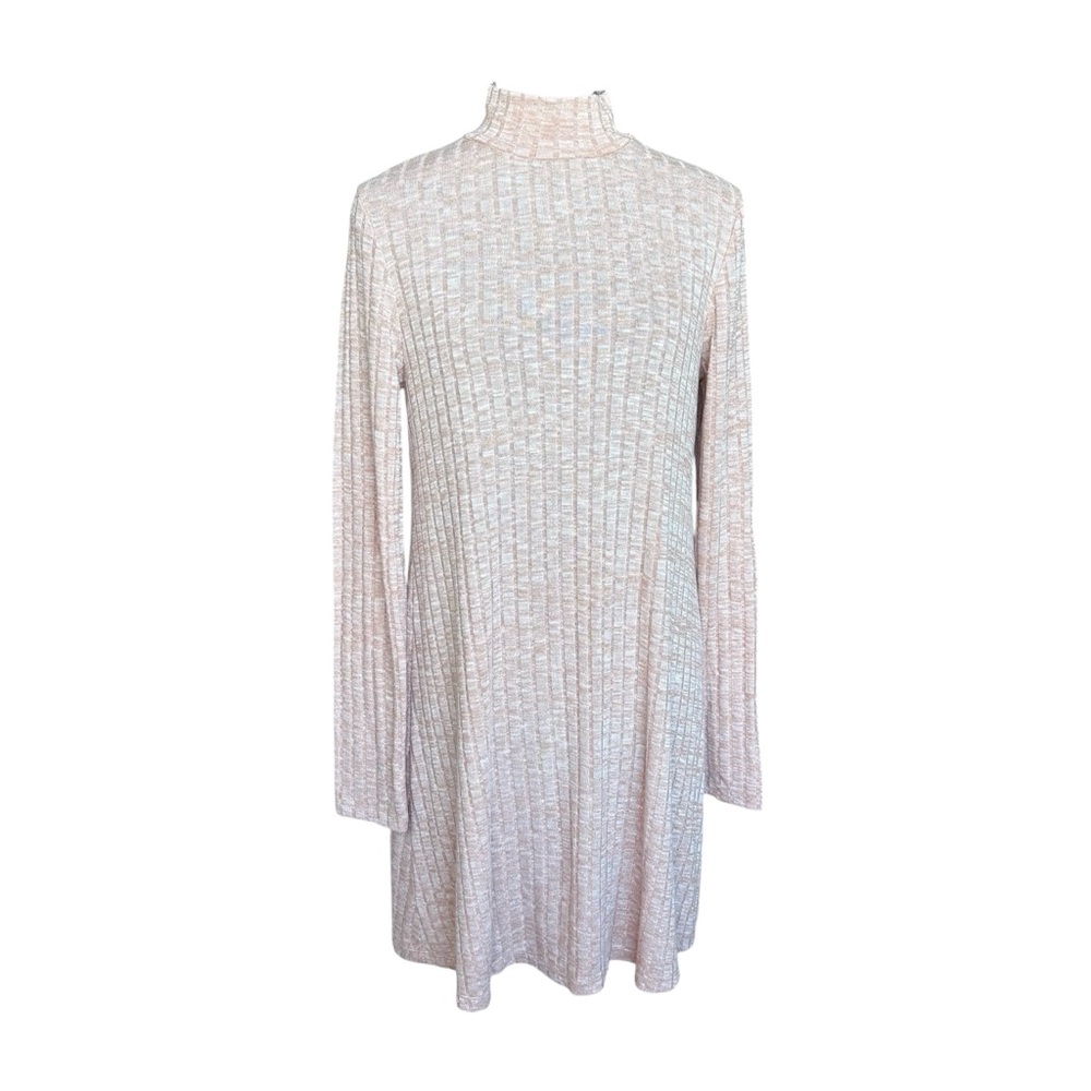 Forever 21 Pink Ribbed Long Sleeve Dress